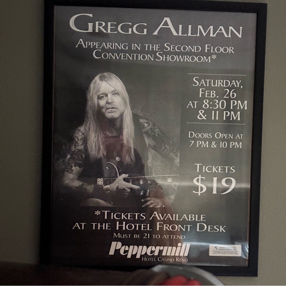 Gregg Allman Autographed Concert Poster